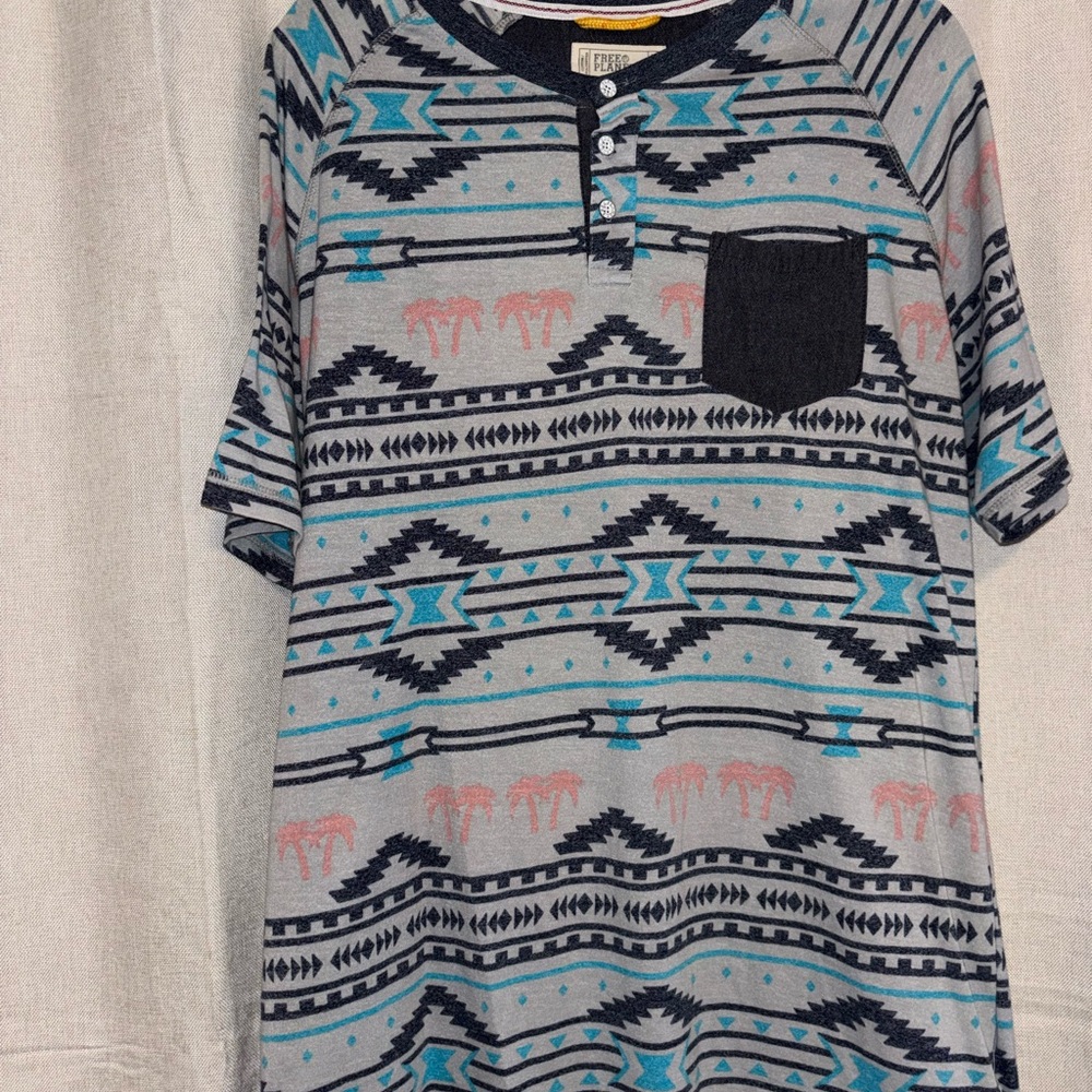 Free Planet Aztec Pattern T Shirt